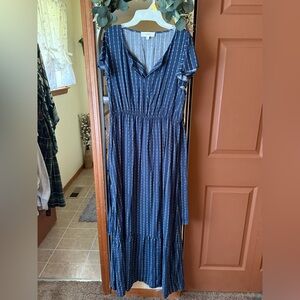 Lucky Brand Blue and White Maxi Dress